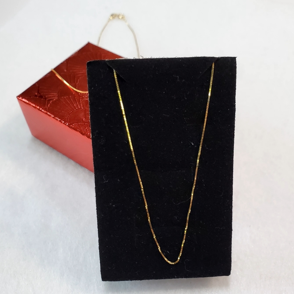 Authentic Real 18k Solid Yellow Gold Box Chain Necklace 20"